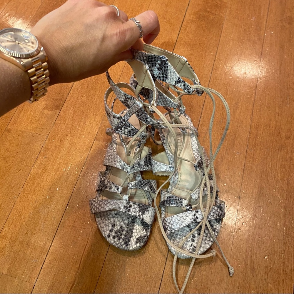 Schutz Python Tie Up Gladiator Sandals - image 2